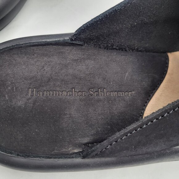HAMMACHER SCHLEMMER Black Leather The Gentlemen's Walk ON Air Sandal Size 44 - Picture 7 of 8